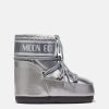 ICON LOW GLANCE SILVER SATIN BOOTS